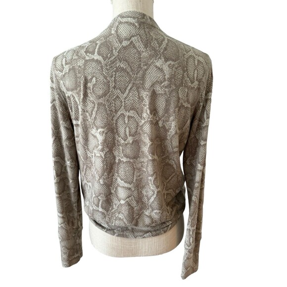 Sundry Women's Snake Print Wrap Sweater in Sand Size 1/Small - Picture 2 of 6